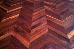 Black American Walnut Chevron Parquet Flooring