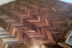 Black American Walnut Chevron Parquet Flooring