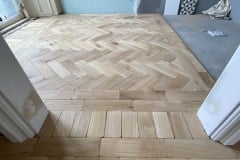 Solid Parquet Flooring - Antique Oak Herringbone