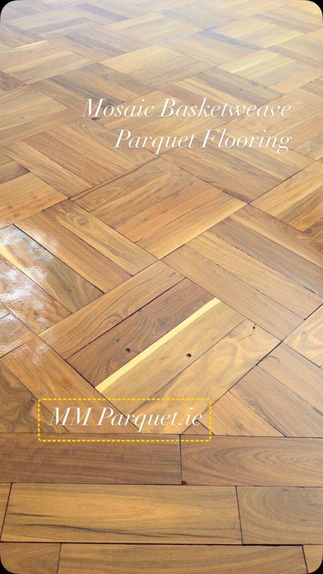 Old mosaic basketweave parquet flooring installation on a glued down system  with underfloor heating #solidparquetflooring #tumbledparquetflooring #parquetfloors #herringboneflooring #